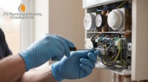 Engineer carrying out an annual boiler service checklist in Cheshunt